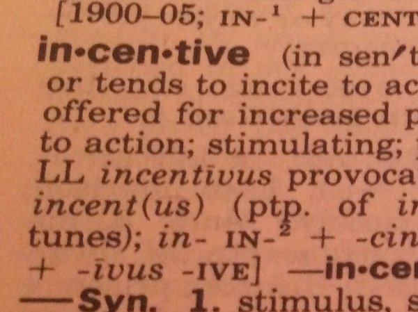 EMC photo of a dictionary definition of the word "incentive"