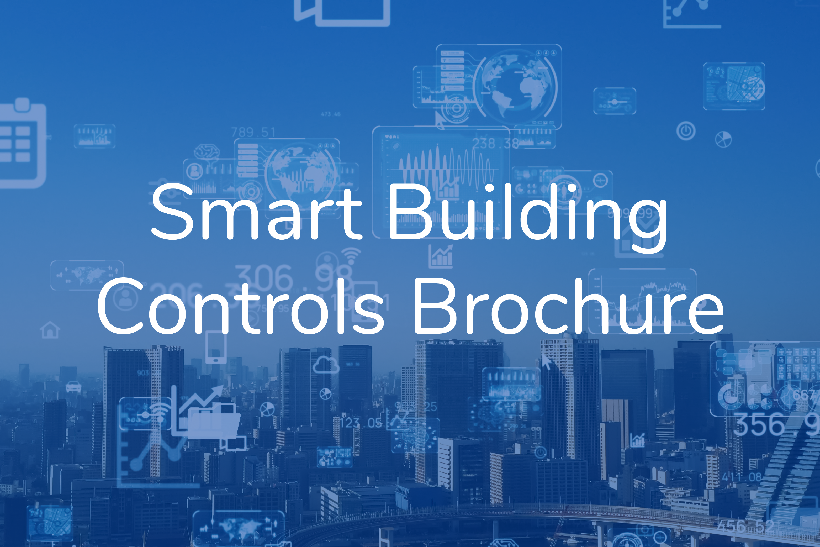Smart building controls city with Smart building controls brochure text